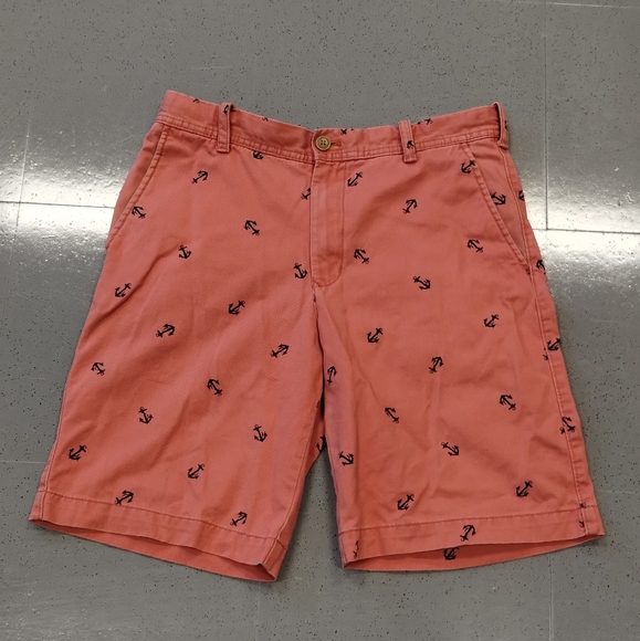 Izod Saltwater mens Sailor short Peach with navy anchors sailor - Picture 2 of 14